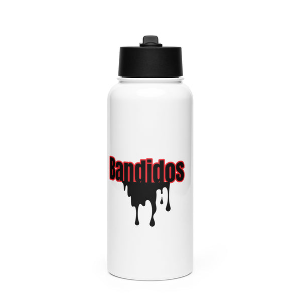 Stainless steel water bottle with a straw lid